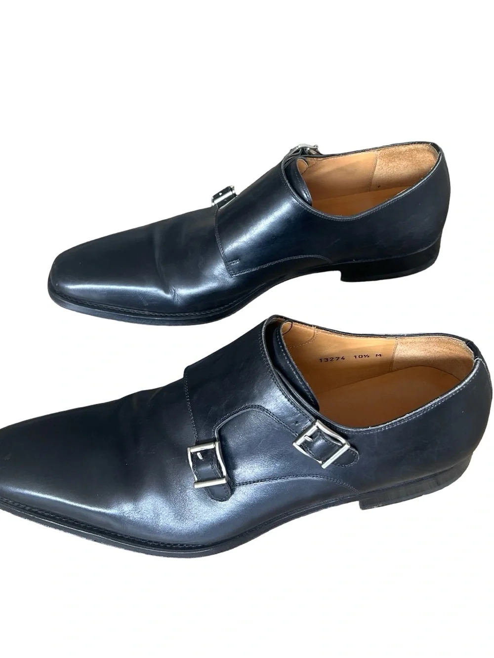 Magnanni Black Double Monk Strap Dress Shoes - Picture 12 of 12